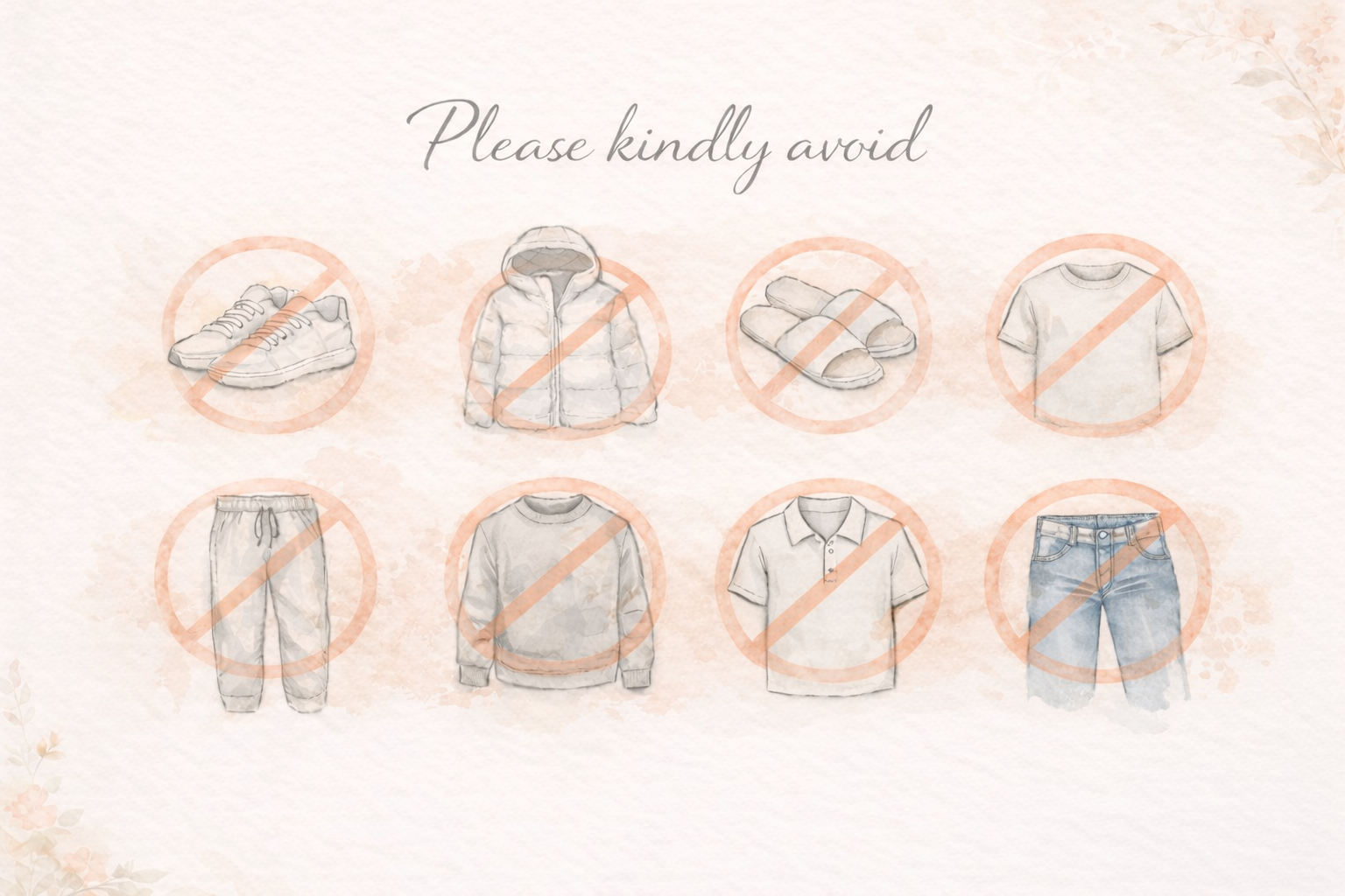 Attire examples to avoid